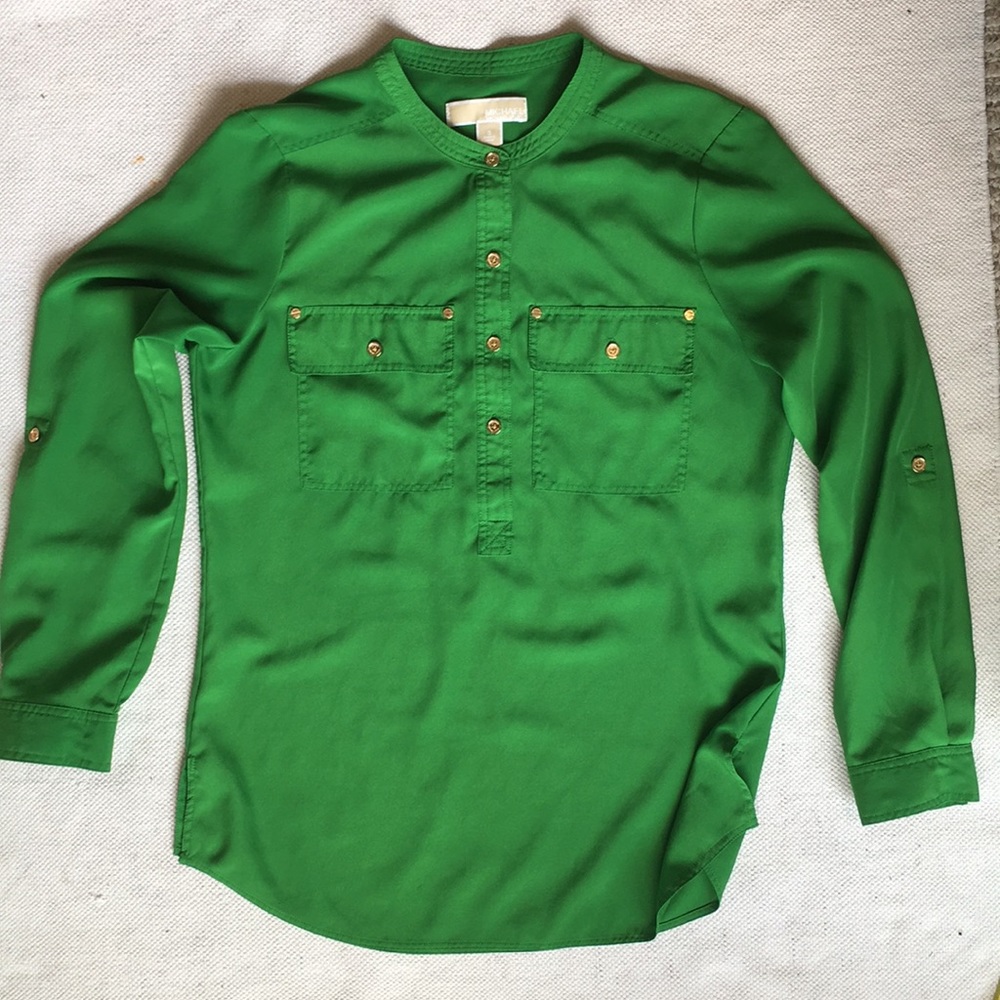 MICHAEL by Michael Kors Green Blouse Sz Small